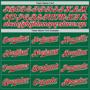 Custom Kelly Green Red-White Authentic Baseball Jersey