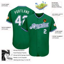 Laden Sie das Bild in den Galerie-Viewer, Custom Kelly Green White-Royal Authentic Baseball Jersey
