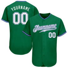 Laden Sie das Bild in den Galerie-Viewer, Custom Kelly Green White-Royal Authentic Baseball Jersey
