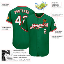 Laden Sie das Bild in den Galerie-Viewer, Custom Kelly Green White-Red Authentic Baseball Jersey
