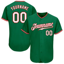 Laden Sie das Bild in den Galerie-Viewer, Custom Kelly Green White-Red Authentic Baseball Jersey
