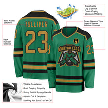 Загрузить изображение в средство просмотра галереи, Custom Kelly Green Old Gold-Black Hockey Jersey
