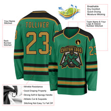 Load image into Gallery viewer, Custom Kelly Green Old Gold-Black Hockey Jersey

