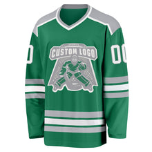 Загрузить изображение в средство просмотра галереи, Custom Kelly Green White-Gray Hockey Jersey
