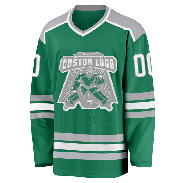 Cheap Custom Green Cream-Red Hockey Jersey Free Shipping – CustomJerseysPro