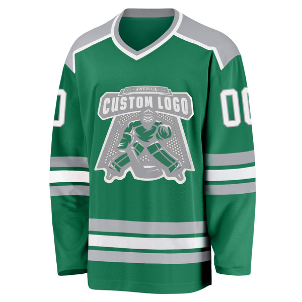 Cheap Custom Light Blue White-Gray Hockey Lace Neck Jersey Free Shipping – CustomJerseysPro