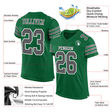 Load image into Gallery viewer, Custom Kelly Green Steel Gray-White Mesh Authentic Football Jersey
