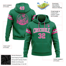 Load image into Gallery viewer, Custom Stitched Kelly Green Pink-White Football Pullover Sweatshirt Hoodie
