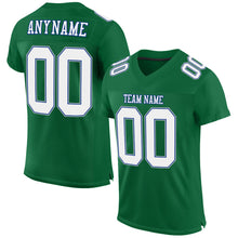 Load image into Gallery viewer, Custom Kelly Green White Royal-Gray Mesh Authentic Football Jersey
