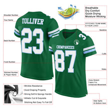 Загрузить изображение в средство просмотра галереи, Custom Kelly Green White-Light Blue Mesh Authentic Football Jersey
