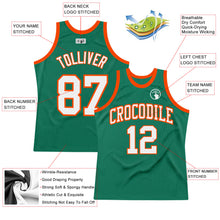 Загрузить изображение в средство просмотра галереи, Custom Kelly Green White-Orange Authentic Throwback Basketball Jersey
