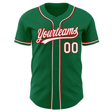 Laden Sie das Bild in den Galerie-Viewer, Custom Kelly Green White-Red Authentic Baseball Jersey
