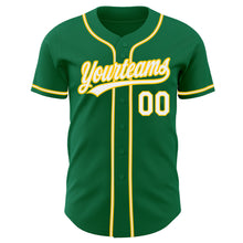 Laden Sie das Bild in den Galerie-Viewer, Custom Kelly Green White-Gold Authentic Baseball Jersey
