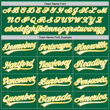 Laden Sie das Bild in den Galerie-Viewer, Custom Kelly Green White-Gold Authentic Baseball Jersey
