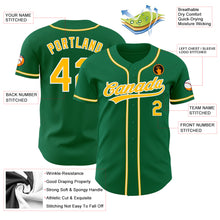 Laden Sie das Bild in den Galerie-Viewer, Custom Kelly Green Gold-White Authentic Baseball Jersey
