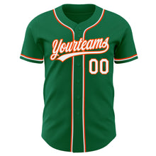 Laden Sie das Bild in den Galerie-Viewer, Custom Kelly Green White-Orange Authentic Baseball Jersey
