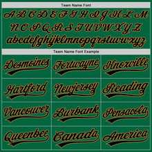 Load image into Gallery viewer, Custom Kelly Green Black-Old Gold Authentic Baseball Jersey
