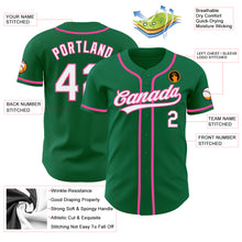 Load image into Gallery viewer, Custom Kelly Green White-Pink Authentic Baseball Jersey

