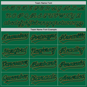 Custom Kelly Green Kelly Green Black-Old Gold Authentic Baseball Jersey