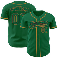 Load image into Gallery viewer, Custom Kelly Green Kelly Green Black-Old Gold Authentic Baseball Jersey
