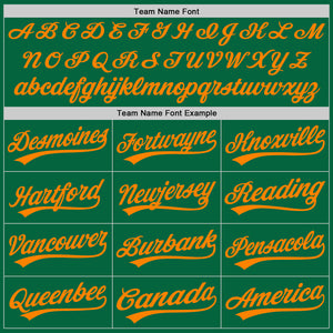 Custom Kelly Green Bay Orange Authentic Baseball Jersey