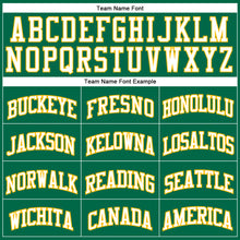 Загрузить изображение в средство просмотра галереи, Custom Kelly Green White Pinstripe White-Gold Authentic Basketball Jersey
