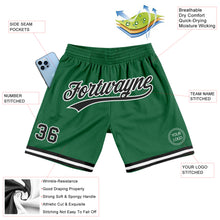 Load image into Gallery viewer, Custom Kelly Green Black-White Authentic Throwback Basketball Shorts
