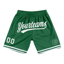 Laden Sie das Bild in den Galerie-Viewer, Custom Kelly Green White Authentic Throwback Basketball Shorts
