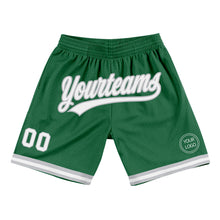 Load image into Gallery viewer, Custom Kelly Green White-Gray Authentic Throwback Basketball Shorts
