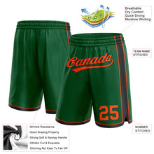 Laden Sie das Bild in den Galerie-Viewer, Custom Kelly Green Orange-Black Authentic Basketball Shorts
