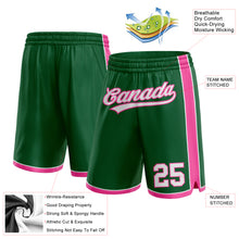 Laden Sie das Bild in den Galerie-Viewer, Custom Kelly Green White-Pink Authentic Basketball Shorts
