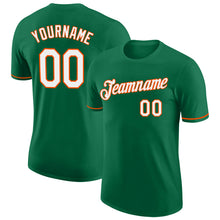 Загрузить изображение в средство просмотра галереи, Custom Kelly Green White-Orange Performance T-Shirt
