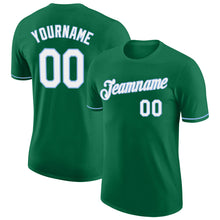 Загрузить изображение в средство просмотра галереи, Custom Kelly Green White-Light Blue Performance T-Shirt

