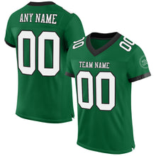 Laden Sie das Bild in den Galerie-Viewer, Custom Kelly Green White-Black Mesh Authentic Football Jersey
