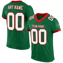 Laden Sie das Bild in den Galerie-Viewer, Custom Kelly Green White-Red Mesh Authentic Football Jersey
