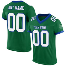 Load image into Gallery viewer, Custom Kelly Green White-Royal Mesh Authentic Football Jersey
