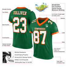 Laden Sie das Bild in den Galerie-Viewer, Custom Kelly Green White-Orange Mesh Authentic Football Jersey
