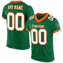 Load image into Gallery viewer, Custom Kelly Green White-Orange Mesh Authentic Football Jersey
