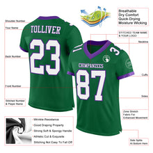Charger l&#39;image dans la galerie, Custom Kelly Green White-Purple Mesh Authentic Football Jersey
