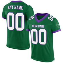 Charger l&#39;image dans la galerie, Custom Kelly Green White-Purple Mesh Authentic Football Jersey
