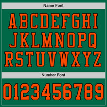 Load image into Gallery viewer, Custom Kelly Green Orange-Black Mesh Authentic Football Jersey

