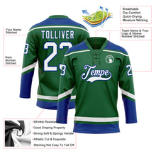 Load image into Gallery viewer, Custom Kelly Green White-Royal Hockey Lace Neck Jersey
