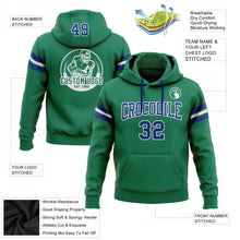 Load image into Gallery viewer, Custom Stitched Kelly Green Royal-White Football Pullover Sweatshirt Hoodie

