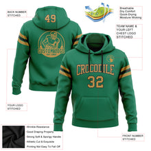 Load image into Gallery viewer, Custom Stitched Kelly Green Old Gold-Black Football Pullover Sweatshirt Hoodie
