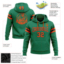 Load image into Gallery viewer, Custom Stitched Kelly Green Orange-Black Football Pullover Sweatshirt Hoodie
