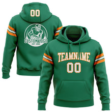 Load image into Gallery viewer, Custom Stitched Kelly Green White-Bay Orange Football Pullover Sweatshirt Hoodie
