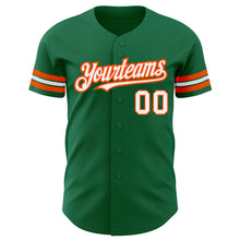 Laden Sie das Bild in den Galerie-Viewer, Custom Kelly Green White-Orange Authentic Baseball Jersey
