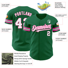 Laden Sie das Bild in den Galerie-Viewer, Custom Kelly Green White-Pink Authentic Baseball Jersey
