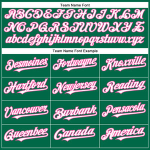 Custom Kelly Green White-Pink Authentic Baseball Jersey