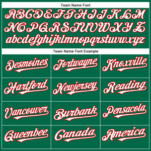 Custom Kelly Green White-Red Authentic Baseball Jersey